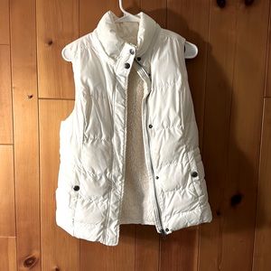 White winter vest, soft inside with polyester shell